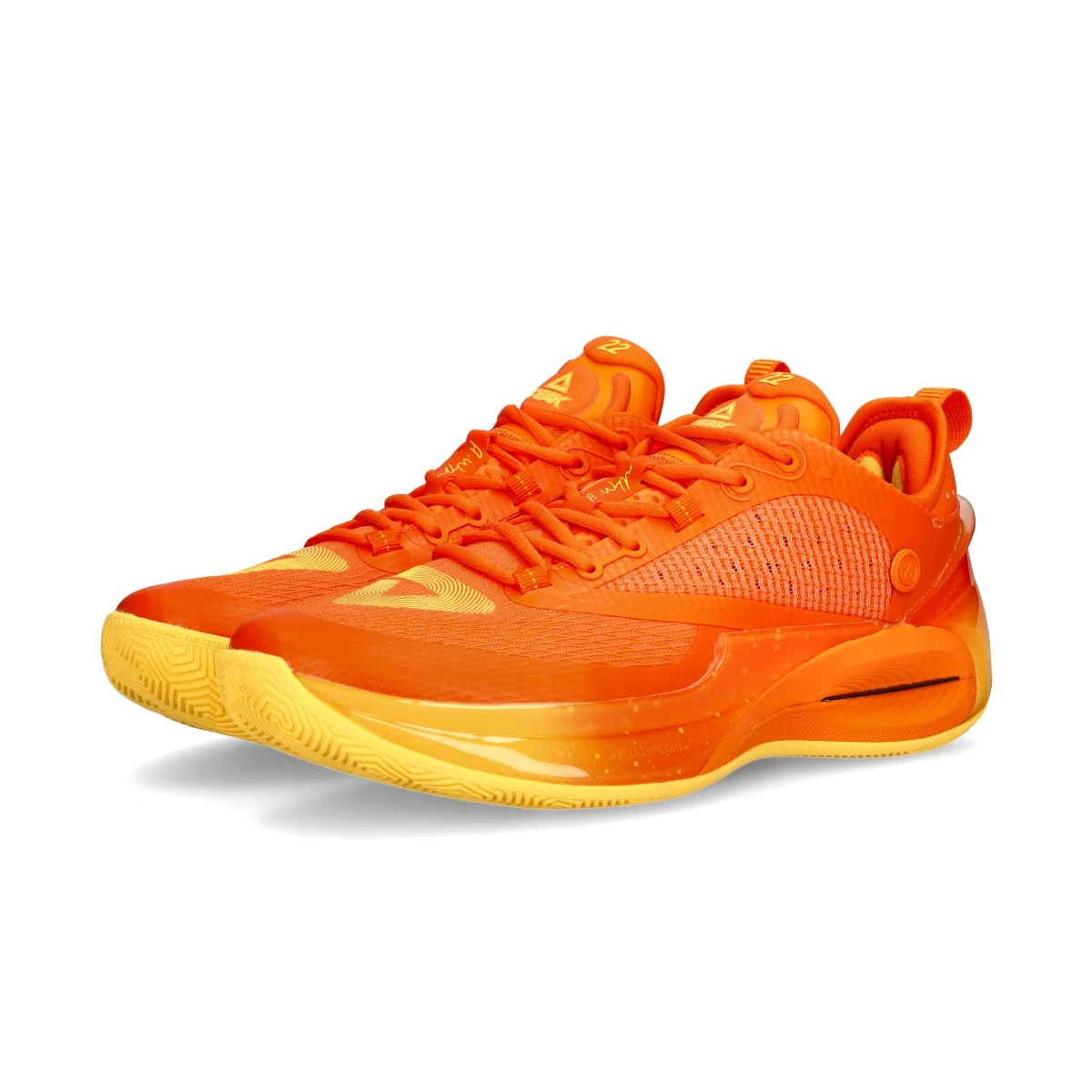 Illustrative example of orange basketball shoes
