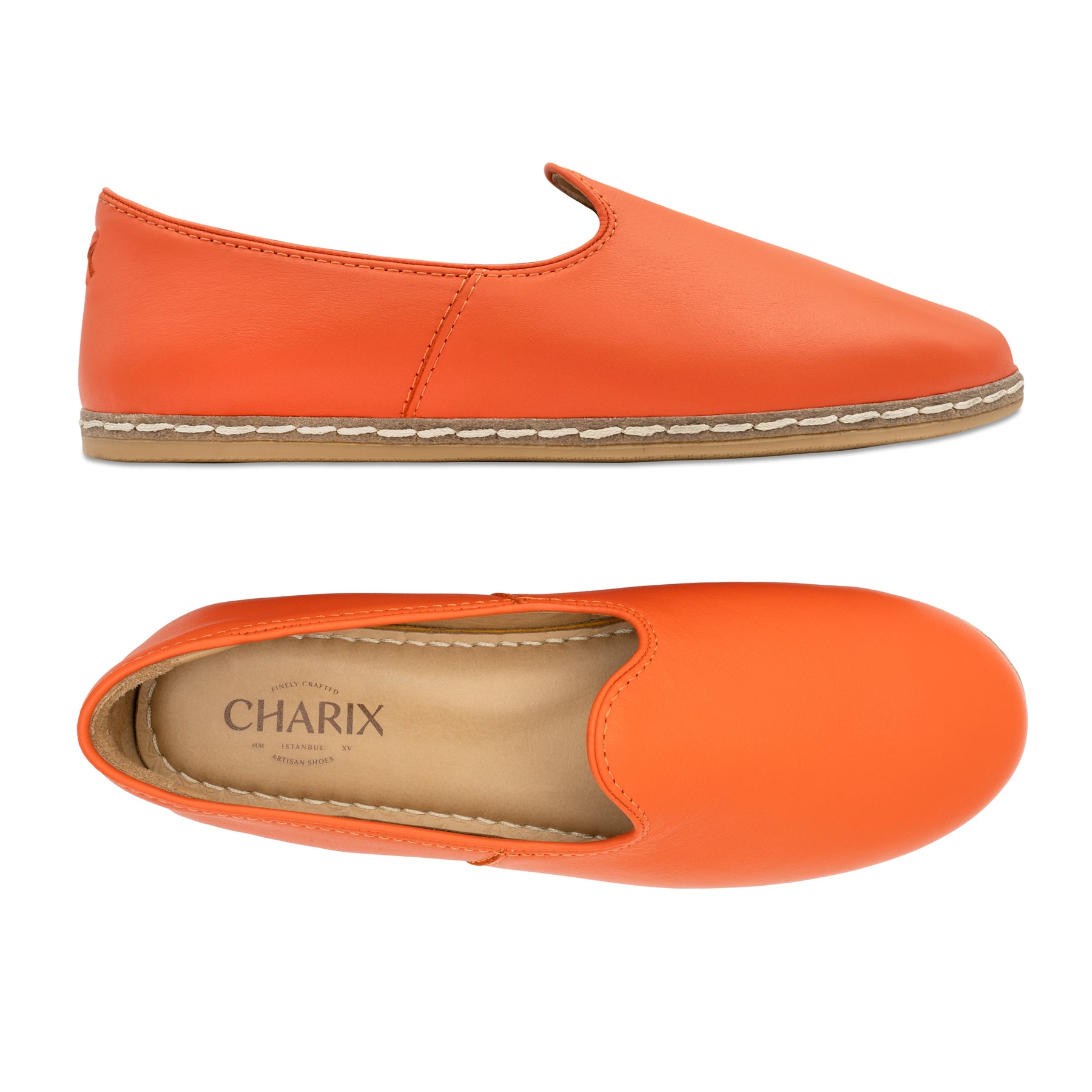 Illustrative example of orange colour shoes for men