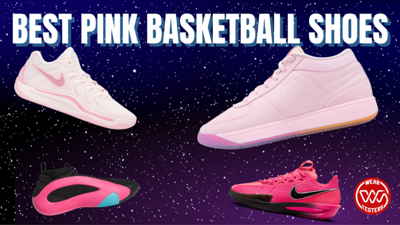 Illustrative example of pink basketball shoes