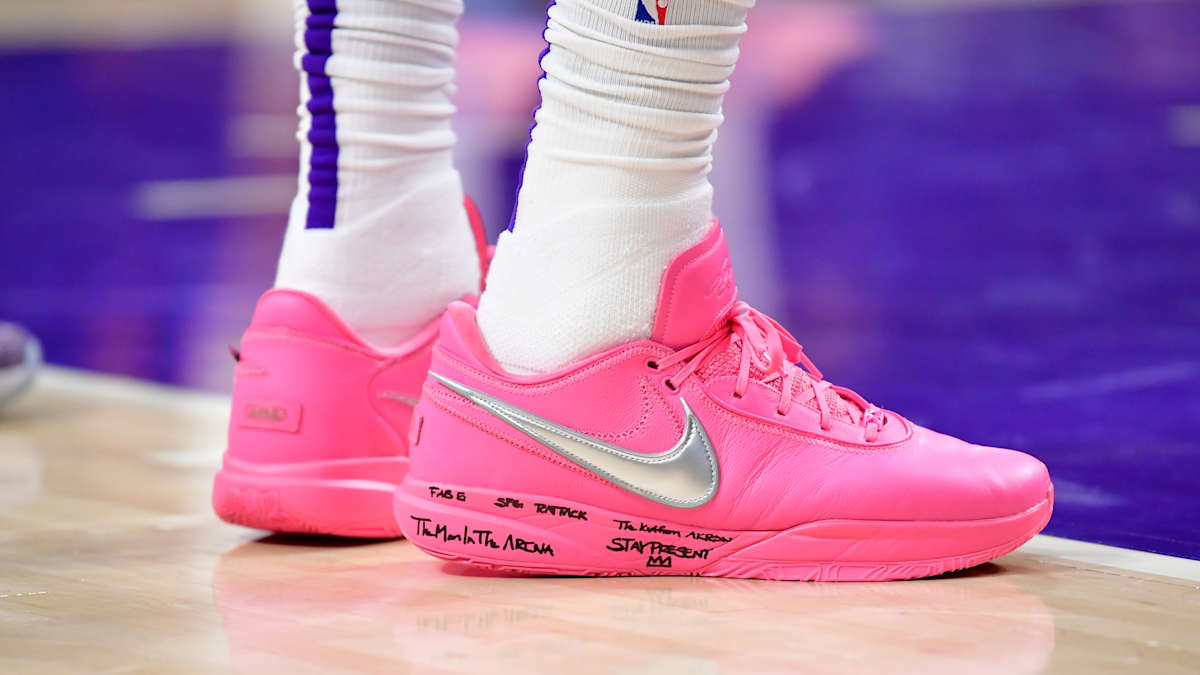 Illustrative example of pink basketball shoes