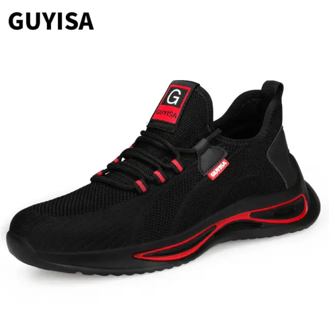 Illustrative example of red and black shoes