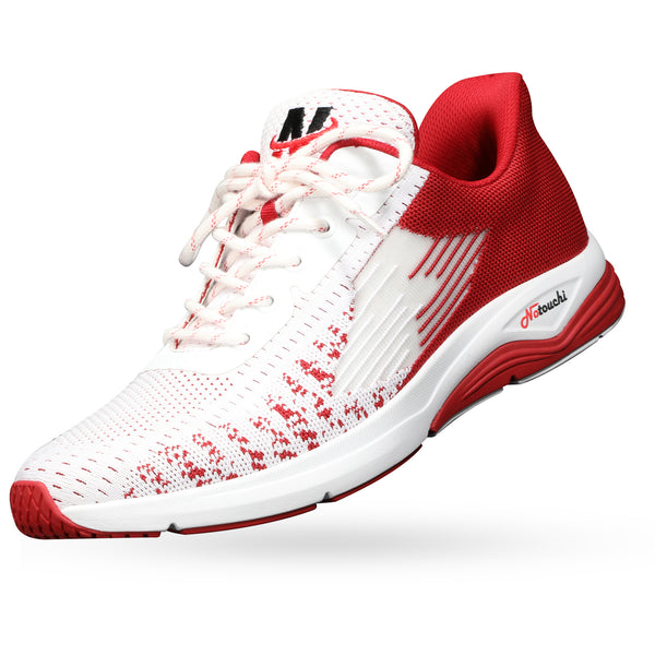 Illustrative example of red and white shoes