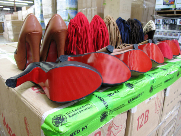 Illustrative example of red designer shoes
