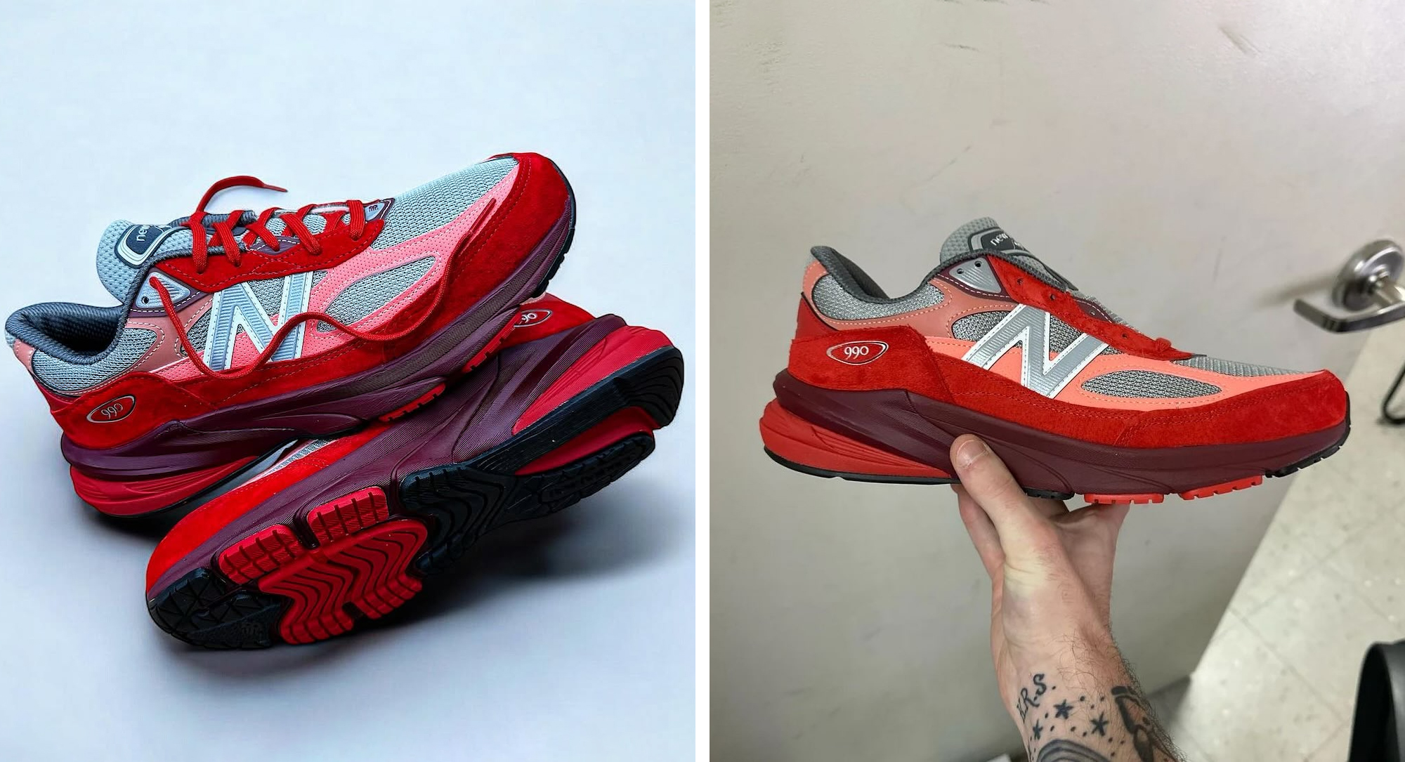 Illustrative example of red new balance shoes