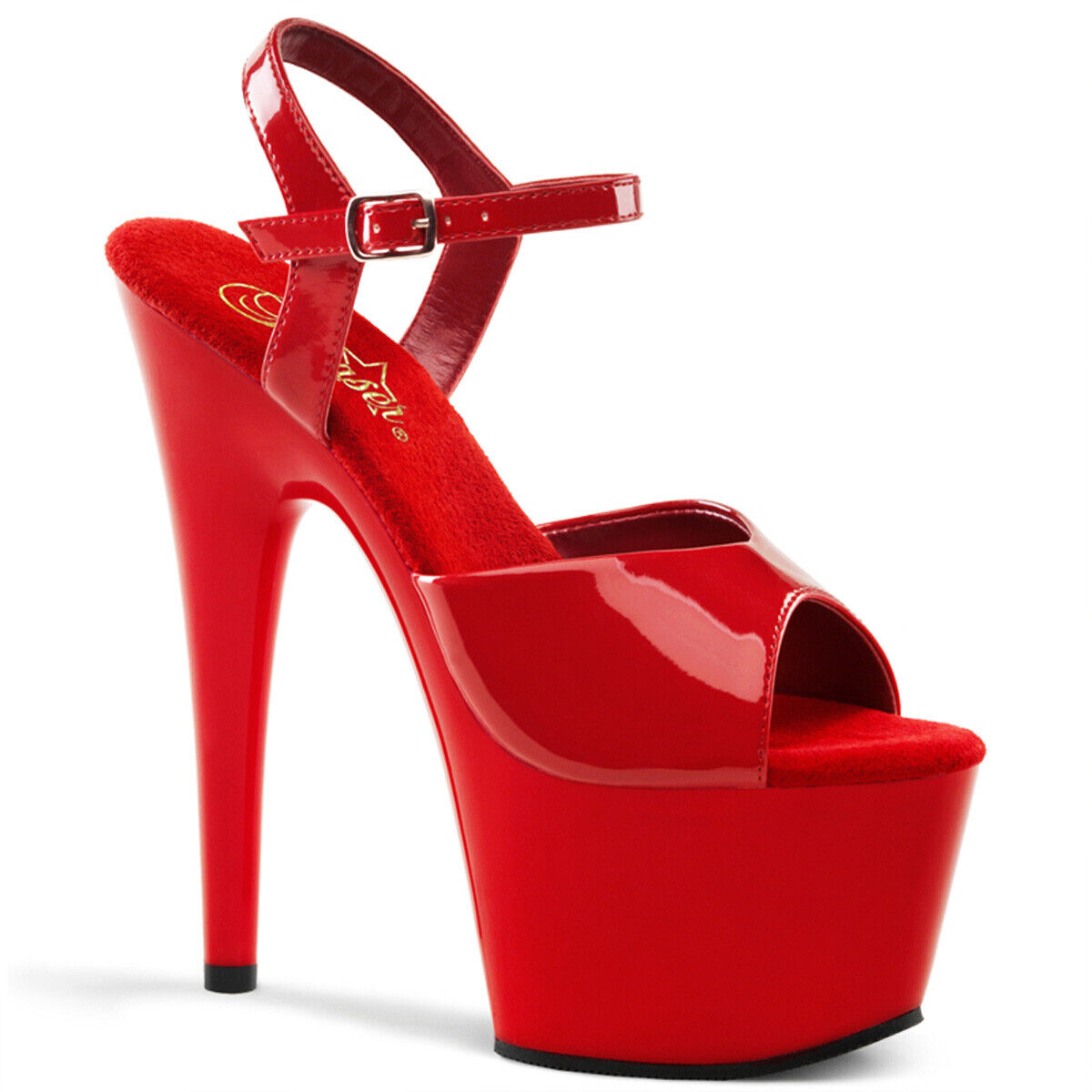 Illustrative example of red platform shoes