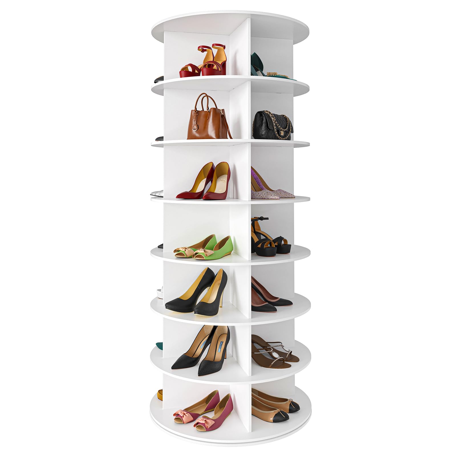 Illustrative example of revolving shoe rack