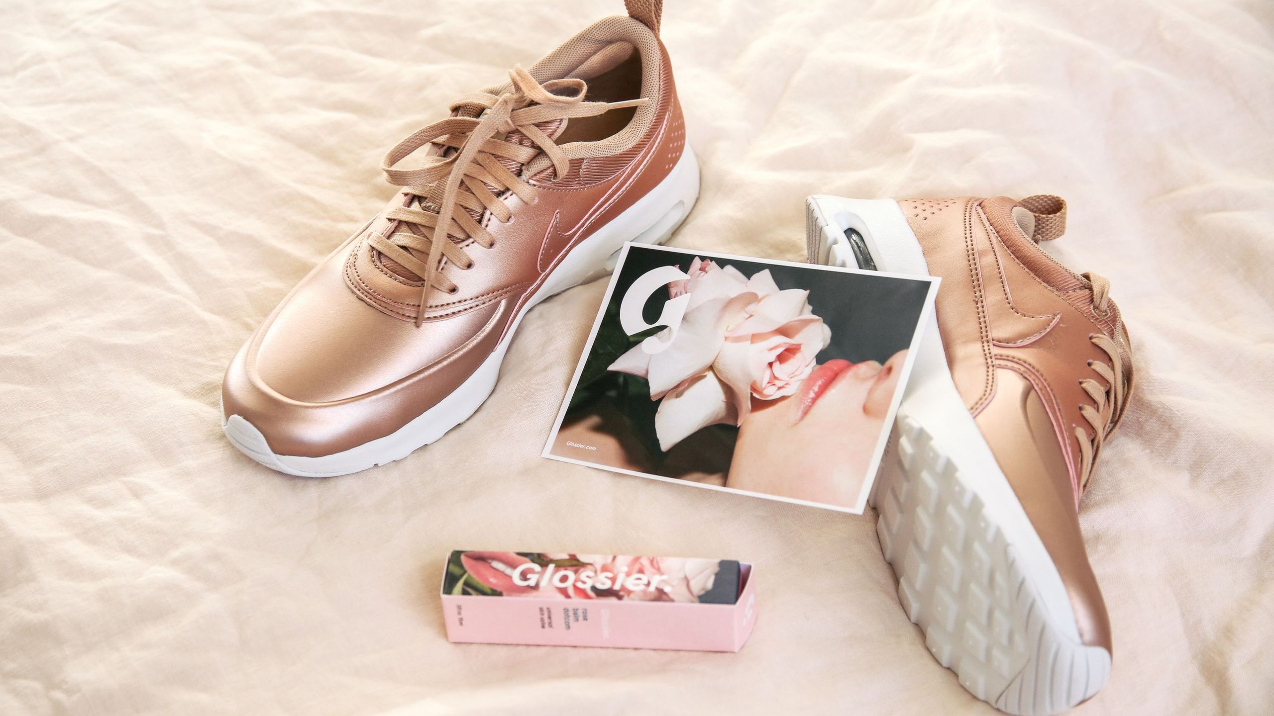 Illustrative example of rose gold shoes