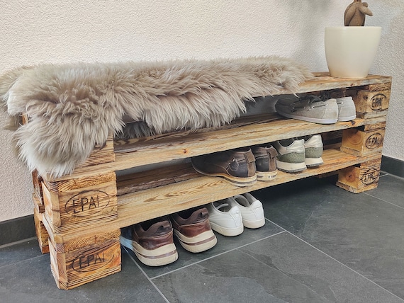 Illustrative example of shoe storage rack wooden