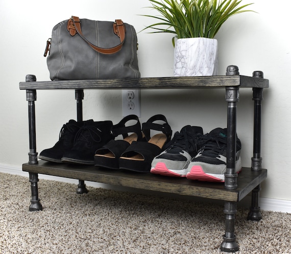 Illustrative example of shoe storage rack wooden