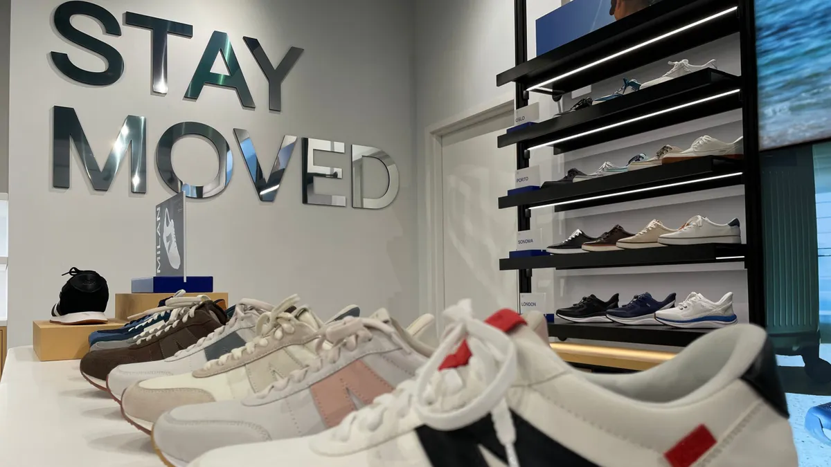 Illustrative example of shoe stores in the mall