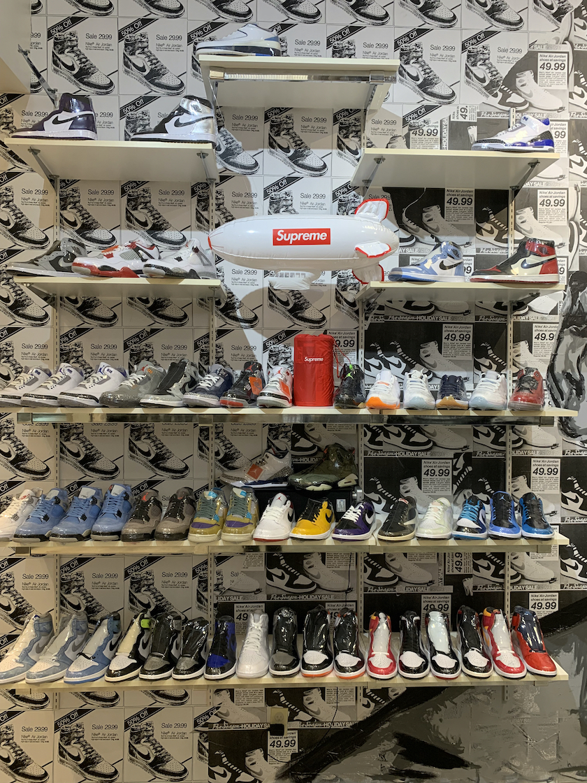 Illustrative example of shoe stores in the mall