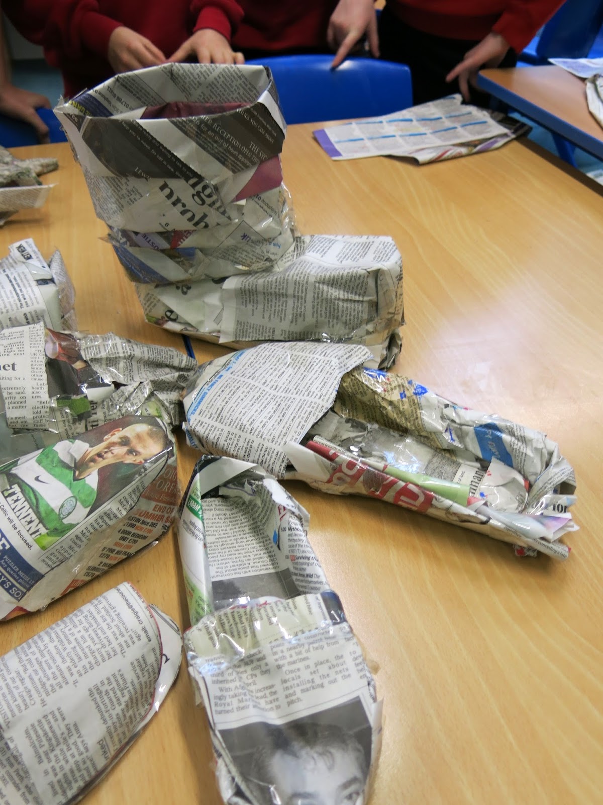 Illustrative example of shoes newspaper