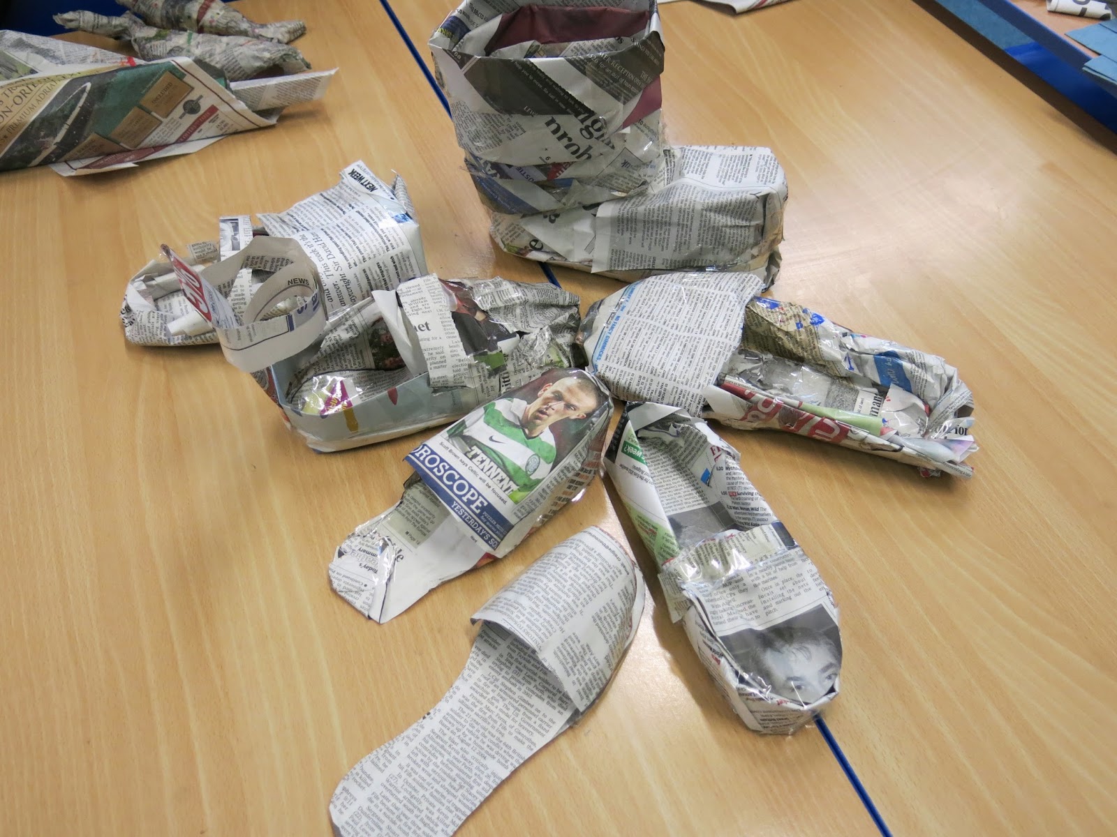 Illustrative example of shoes newspaper