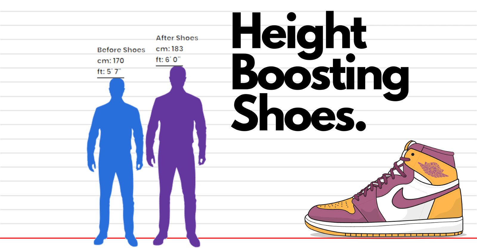 Illustrative example of shoes that make you taller