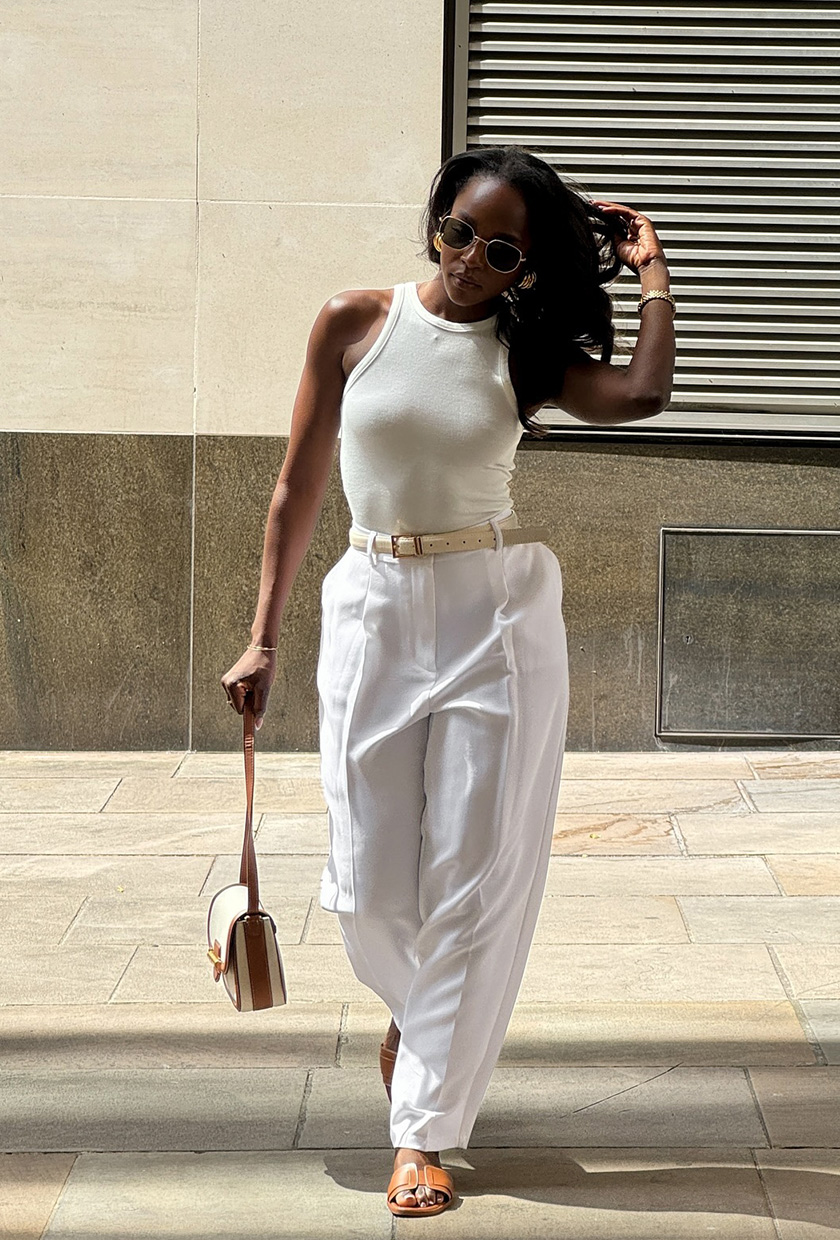 Illustrative example of shoes to wear with wide leg pants