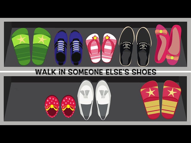 Illustrative example of someone else's shoes