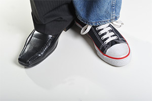 Illustrative example of someone else's shoes