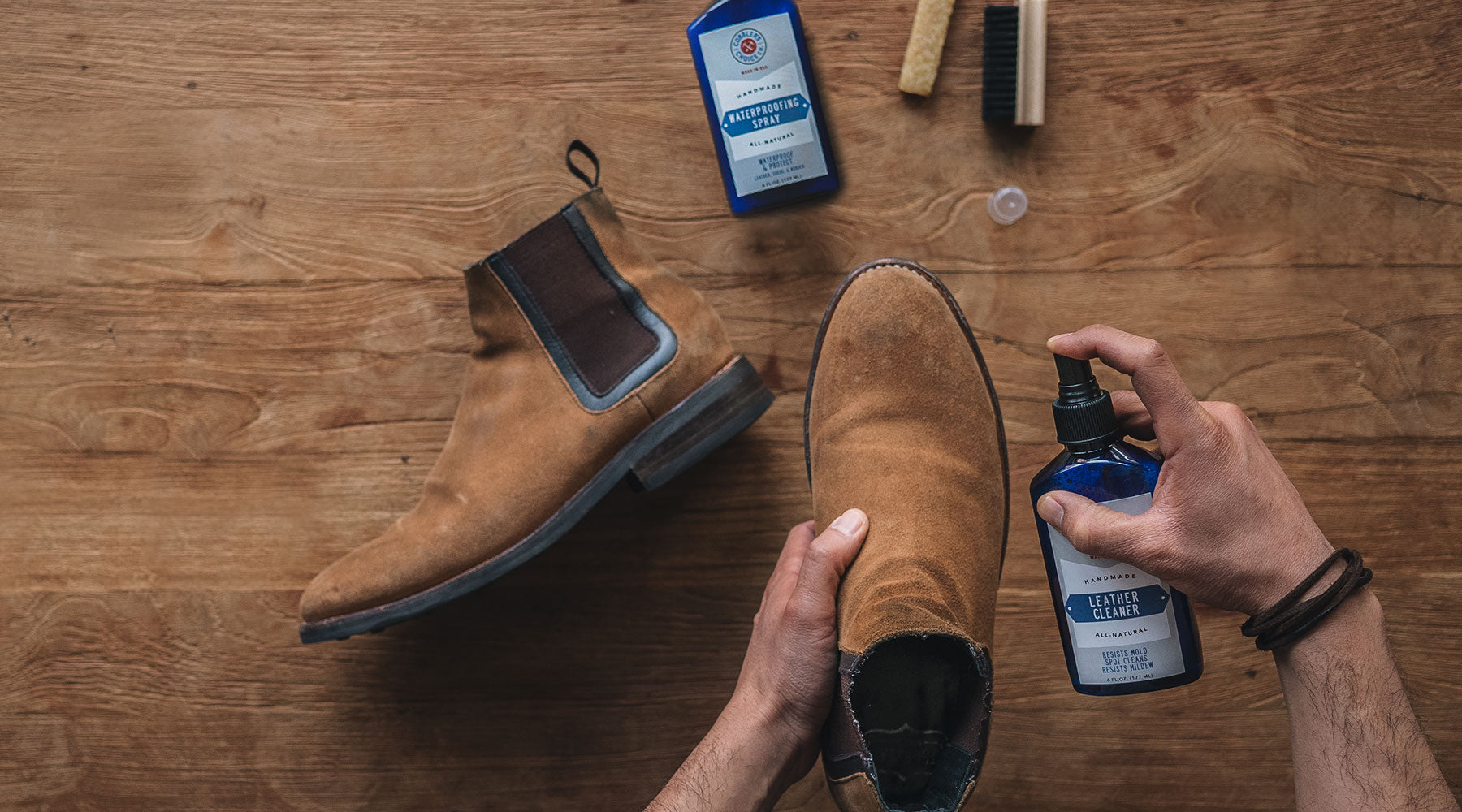 Illustrative example of suede shoe cleaner