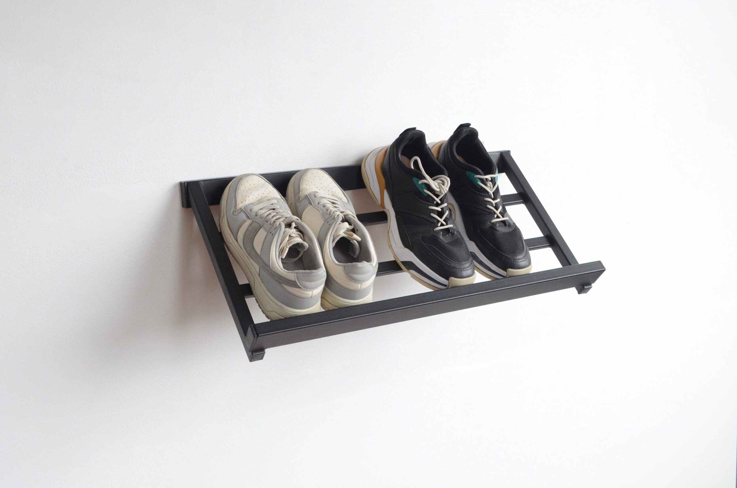 Illustrative example of wall mounted shoe rack