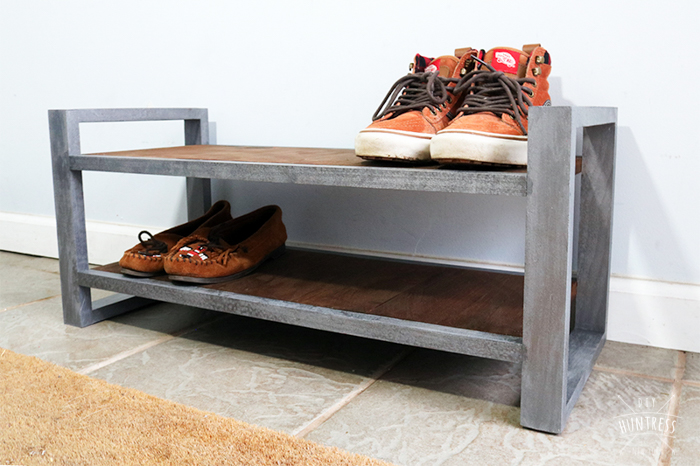 Illustrative example of wood shoe rack