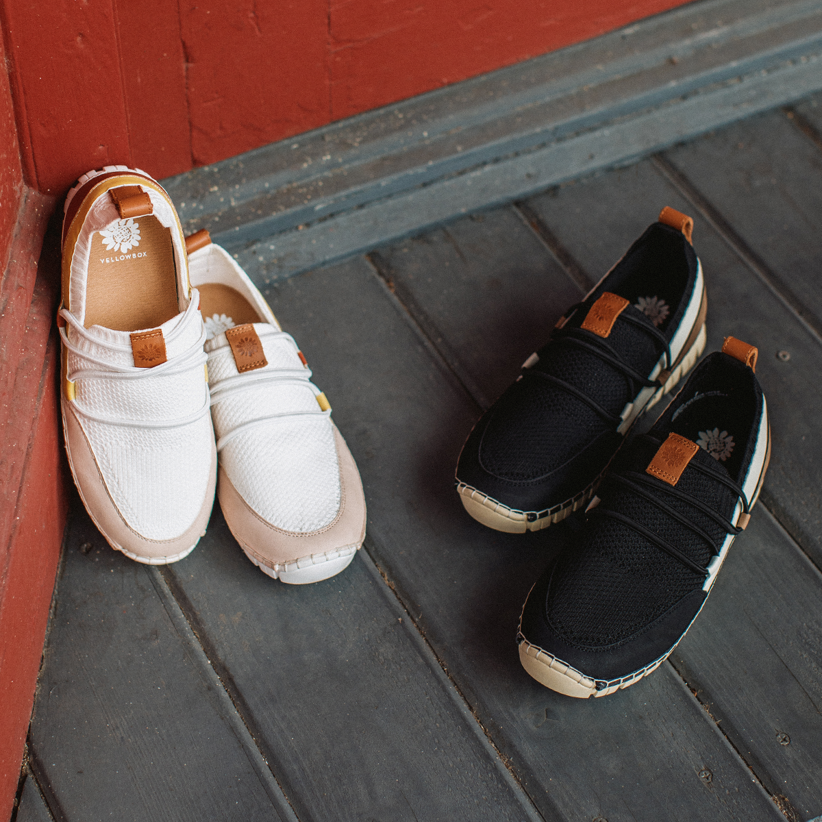 Illustrative example of yellow box shoes