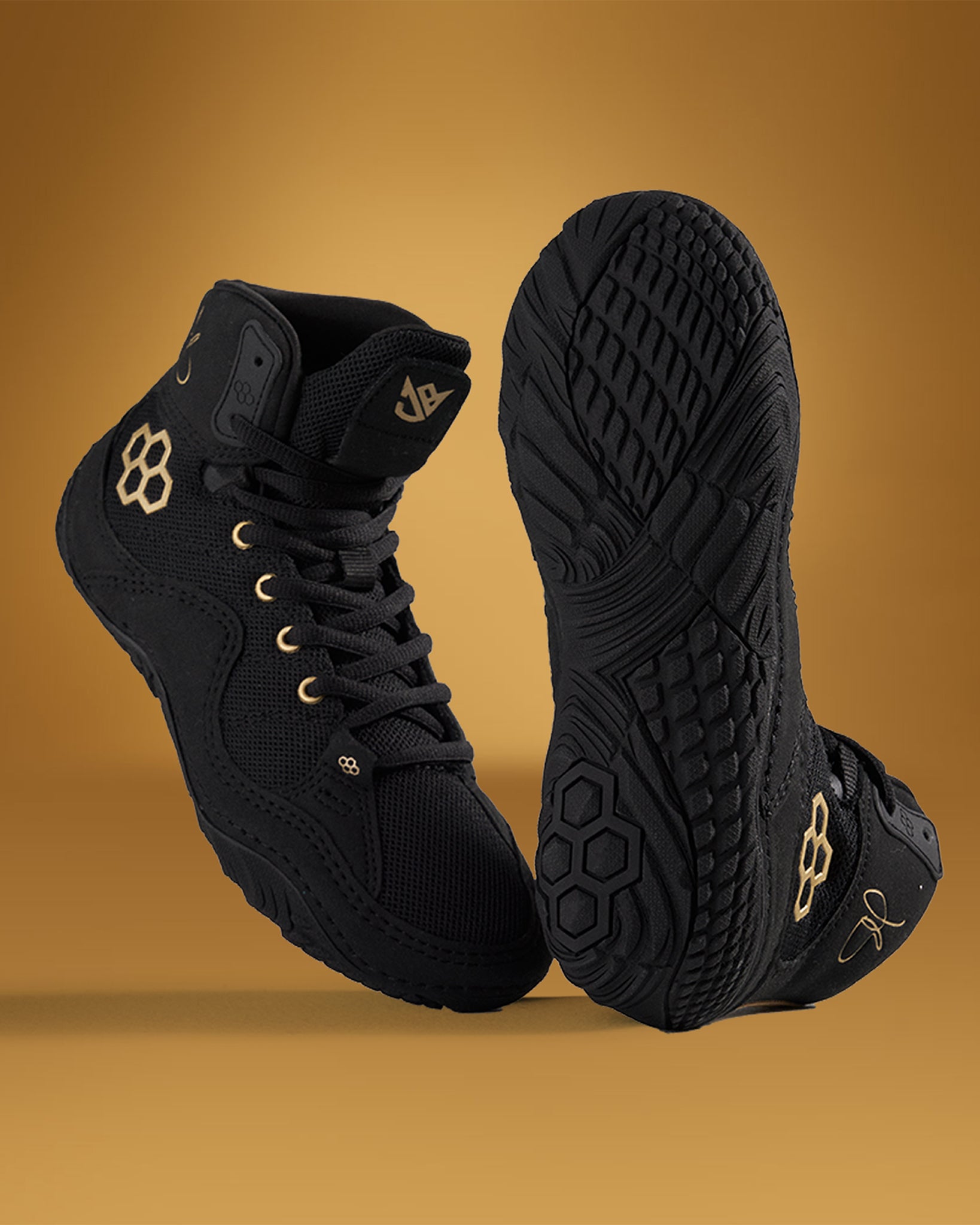 Illustrative example of youth wrestling shoes