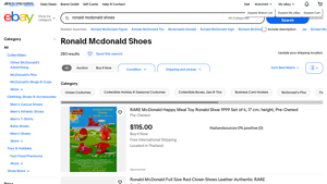 Ronald McDonald Shoes - Various Styles Available