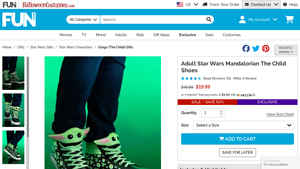 Fun - Star Wars Mandalorian The Child Adult Shoes