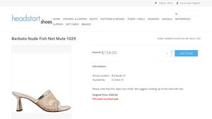 Headstart Shoes - Barbato B1J Nude Fish Net Mule