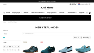 Just Men's Shoes - Teal Shoes
