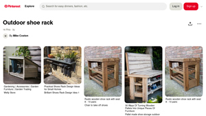 Pinterest - Rustic Wooden Shoe Rack with Seat