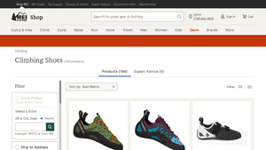 REI - Climbing Shoes & Gear