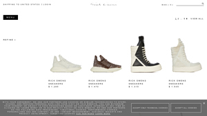 Rick Owens - Menswear & Footwear