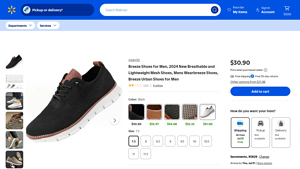 Walmart - Breathable Lightweight Shoes