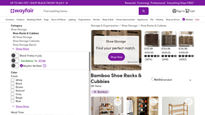 Wayfair - 3-Tier Bamboo Shoe Rack